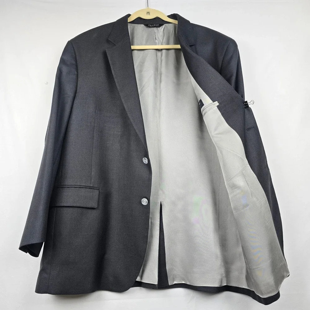 Jos. A. Bank Mens 48R Blazer Wool Silk Ramie Charcoal Gray Sport Coat‎ 10076N